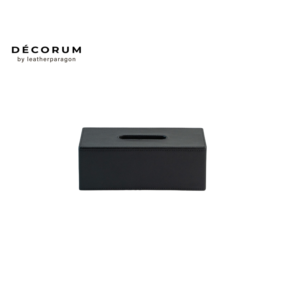 กล่องหนังใส่ทิชชู่ Decorum 28.5x14x10 cm สีดำ_0